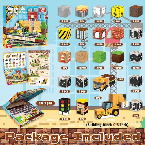 image for Annexfun Magnetic Blocks-100PCS Magnetic Building Blocks, Magnetic Blo