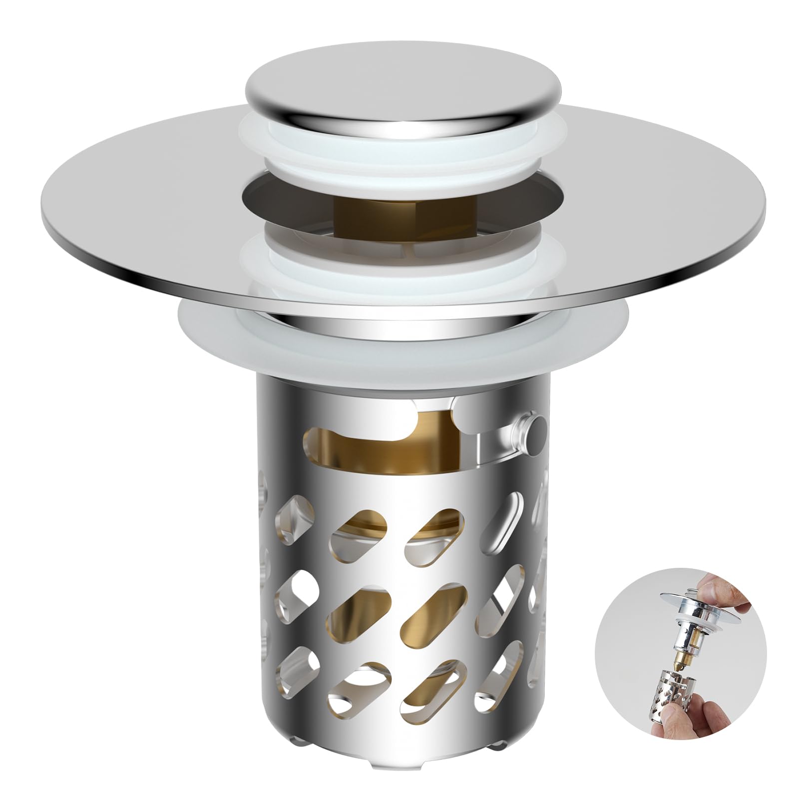 iFealClear Universal Metal Bathroom Sink Stopper