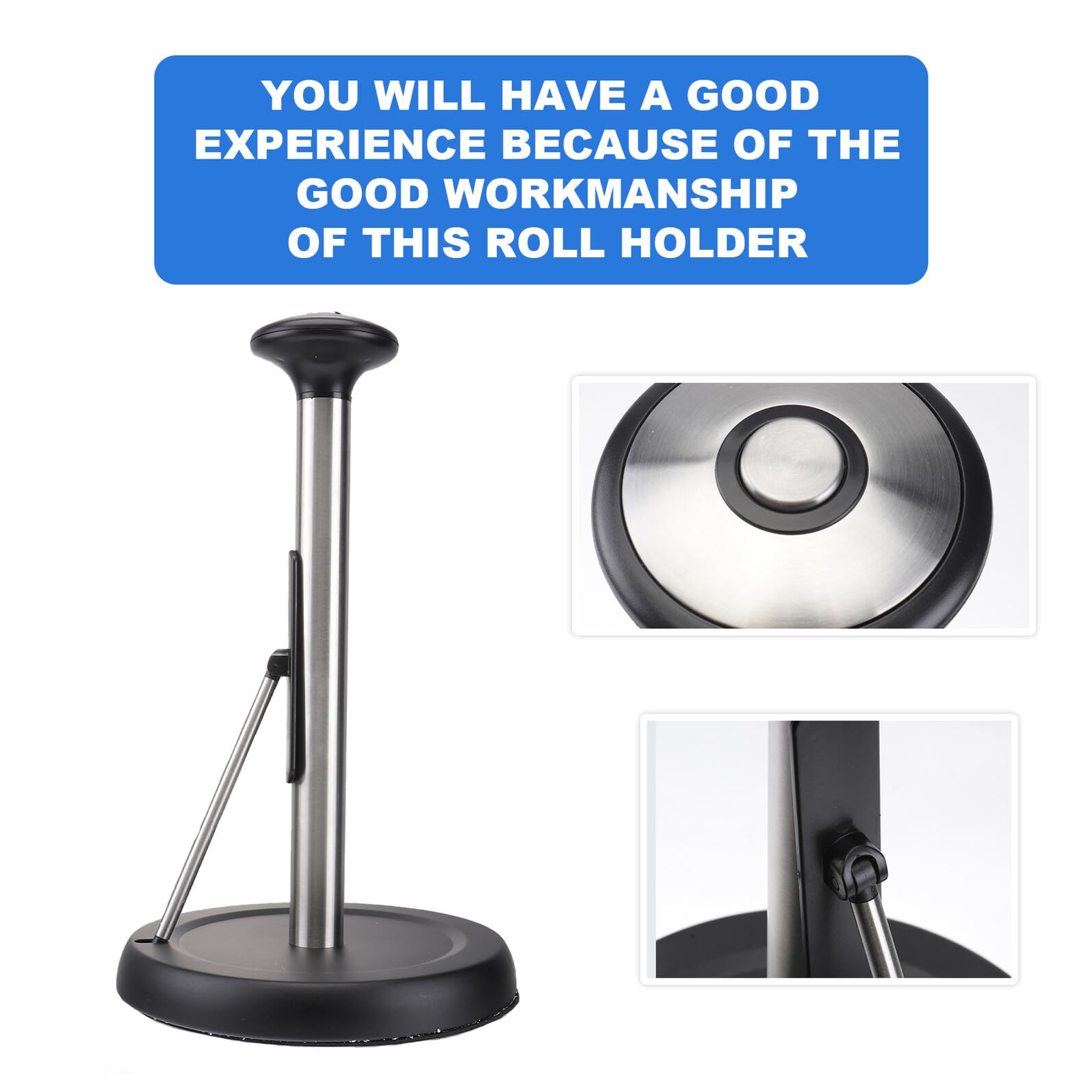 Porta Rotolo da Cucina Verticale in Acciaio Inox Nero, Pratico