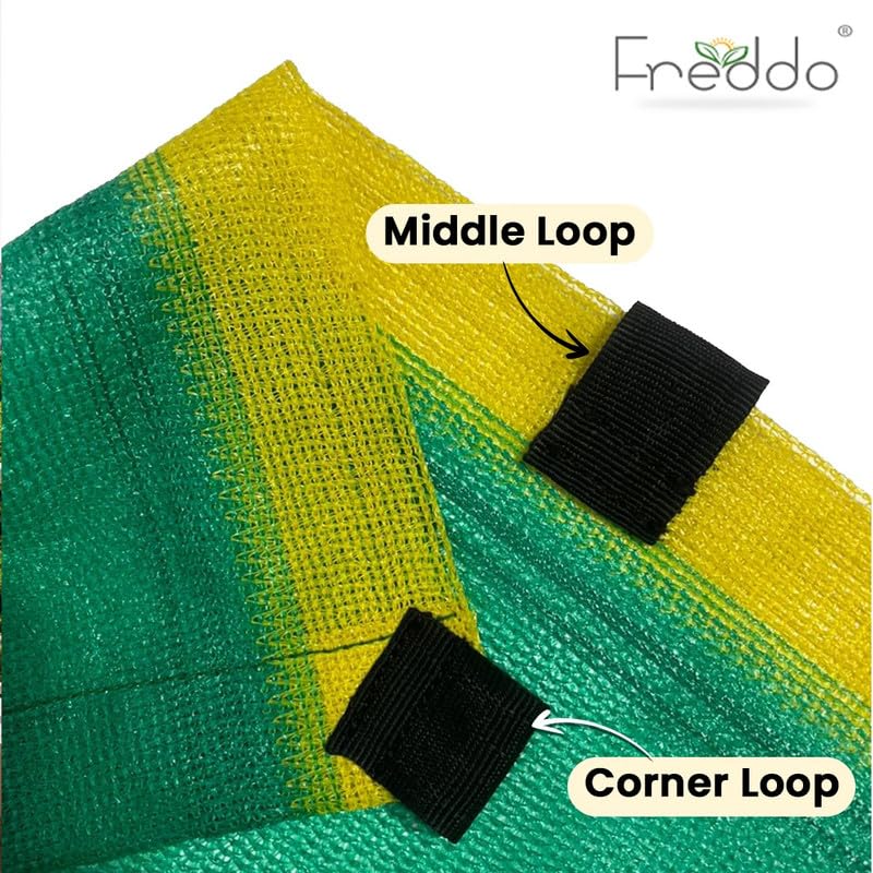 Image of FREDDO HDPE Sun Shade Sail with PP Loop, 90% UV Protection, Breathable Shade Canopy for Car Parking, Garden, Balcony & Patio, Green, 10 x 3 ft, Pack of 1