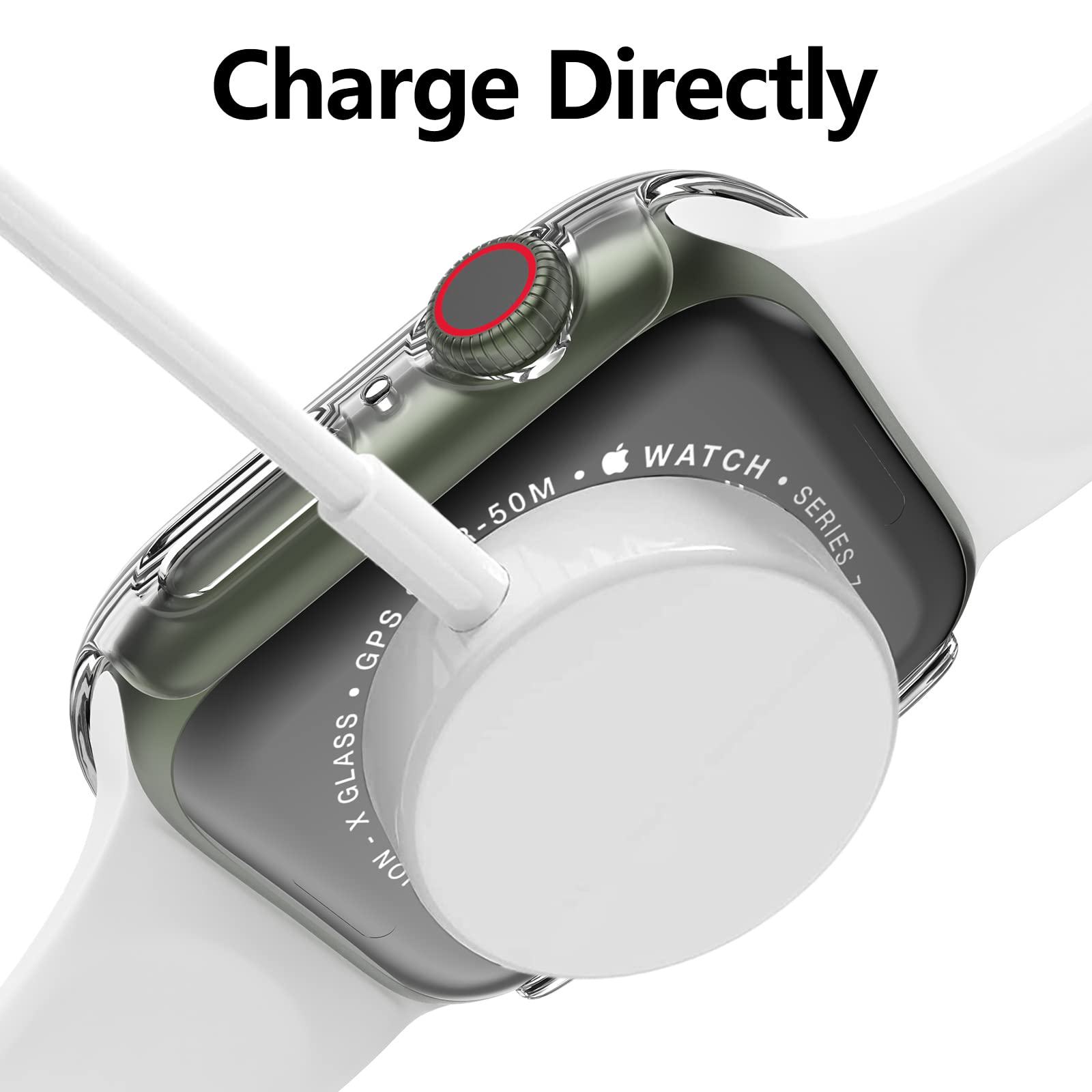 12 fundas para Apple Watch Series 9/8/7 de 45 mm, carcasa rígida de policarbonato con protector de pantalla de vidrio templado, protector de marco completo compatible con iWatch Series 9/8/7