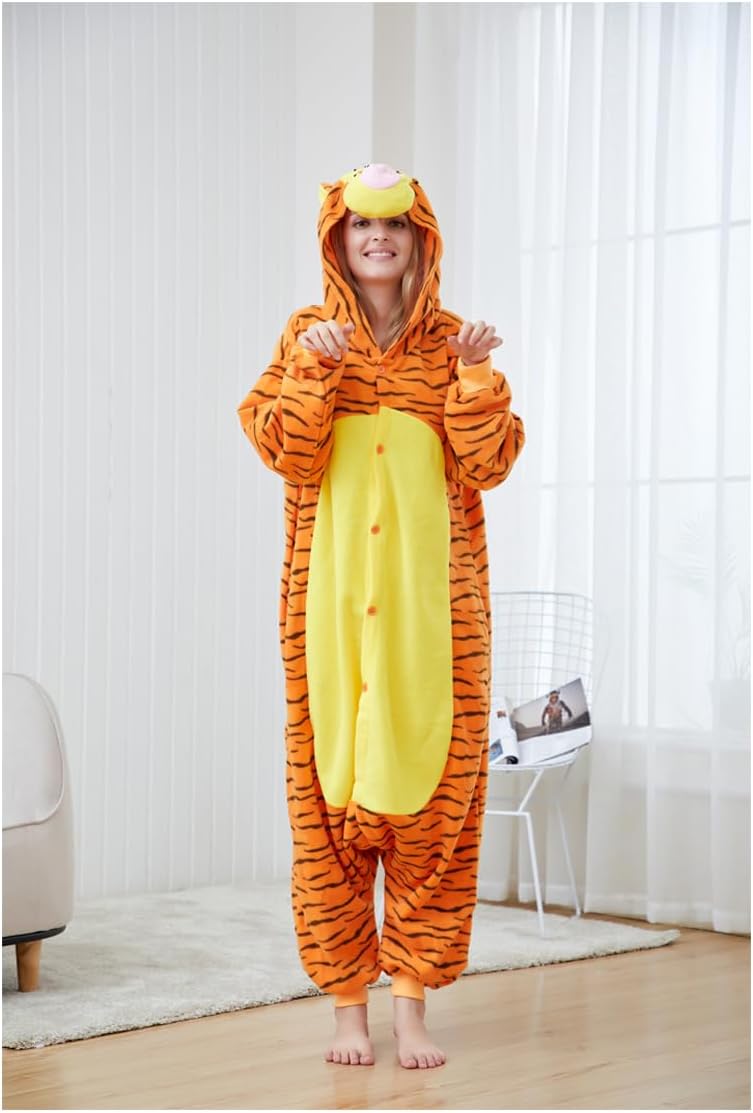 Adult Animal One-piece Pajamas Cosplay Animal Homewear Sleepwear Costume for Women Men - Image 3