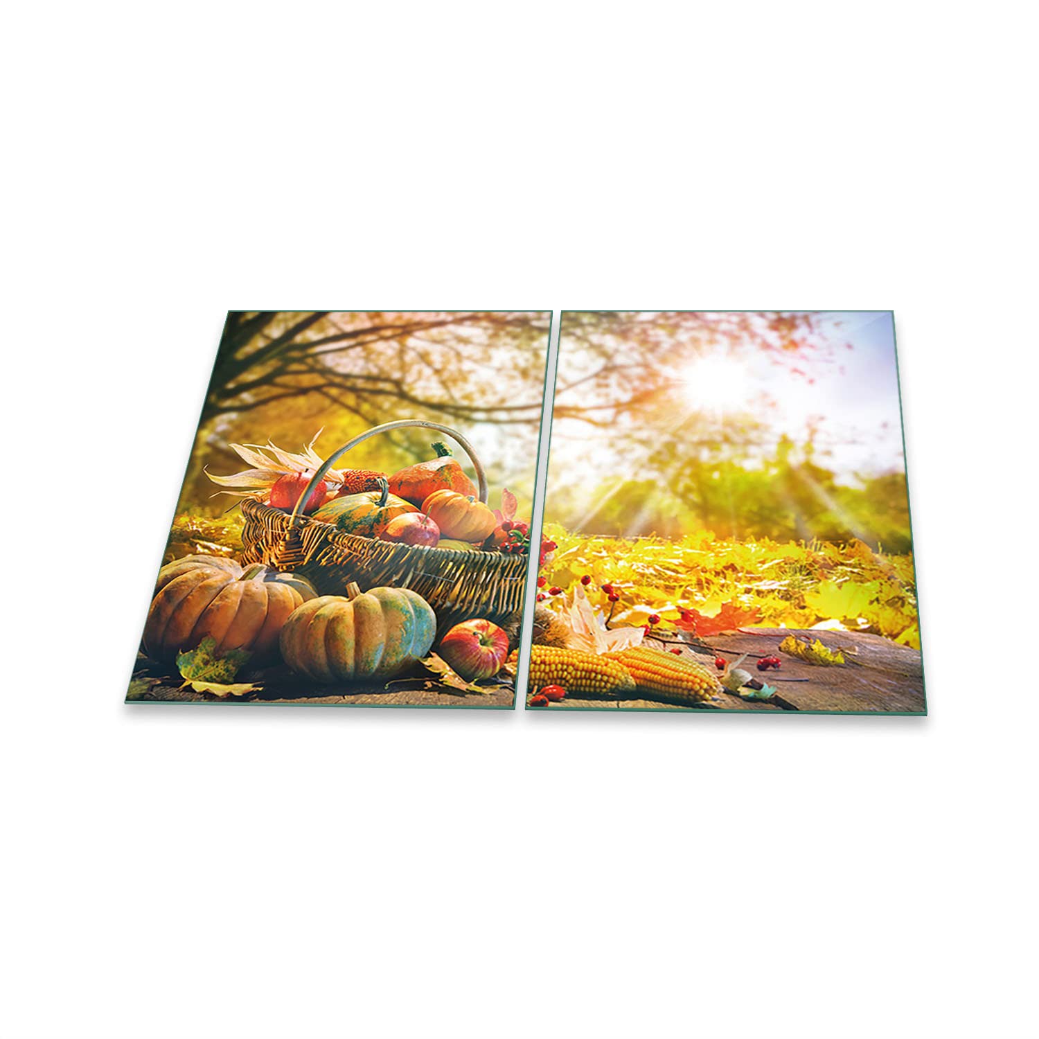 decorwelt | Cubiertas de cocina 2 x 40 x 52 cm, 2 piezas, para cubrir la vitrocerámica, universal, protección contra salpicaduras, protección contra salpicaduras de cristal, decoración para cocina