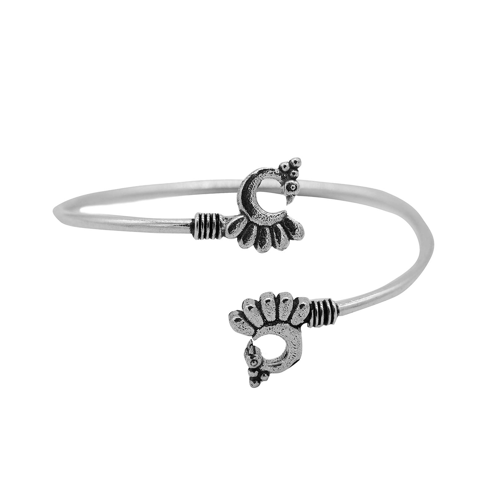 TEEJH Shyla Peacock Silver Oxidized Bracelet for Women (B09159K5SP) Amazon Price History, Amazon Price Tracker
