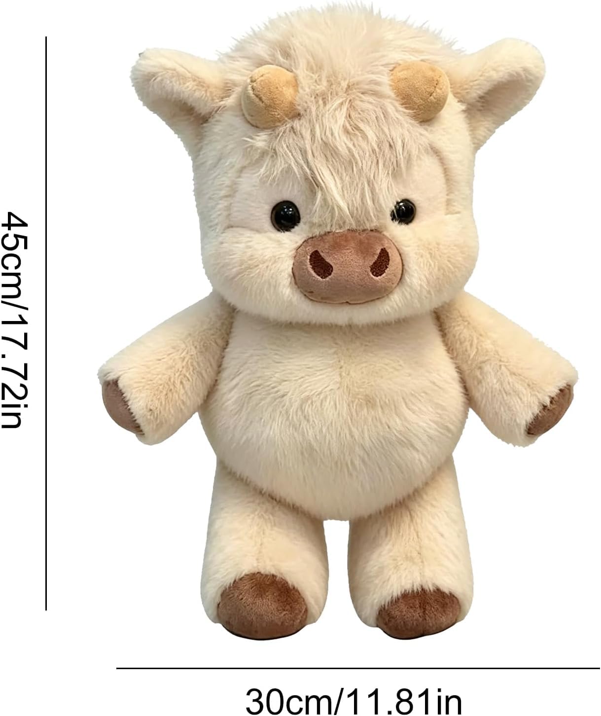 Peluche Que Corre, Peluche Vaca, 45 cm, Adorables Animales De Peluche, Aliviar El Estrés y para la Decoración del Hogar (Caqui)