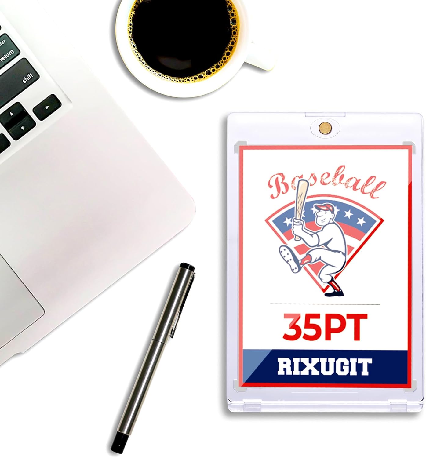 40 Pack Magnetic Card Holders - 35pt One Touch Card Holder, U-V Protection Magnetic Card Case, Card Protector for Baseball Sports Game Cards, Fits Standard Trading Cards Storage and Display