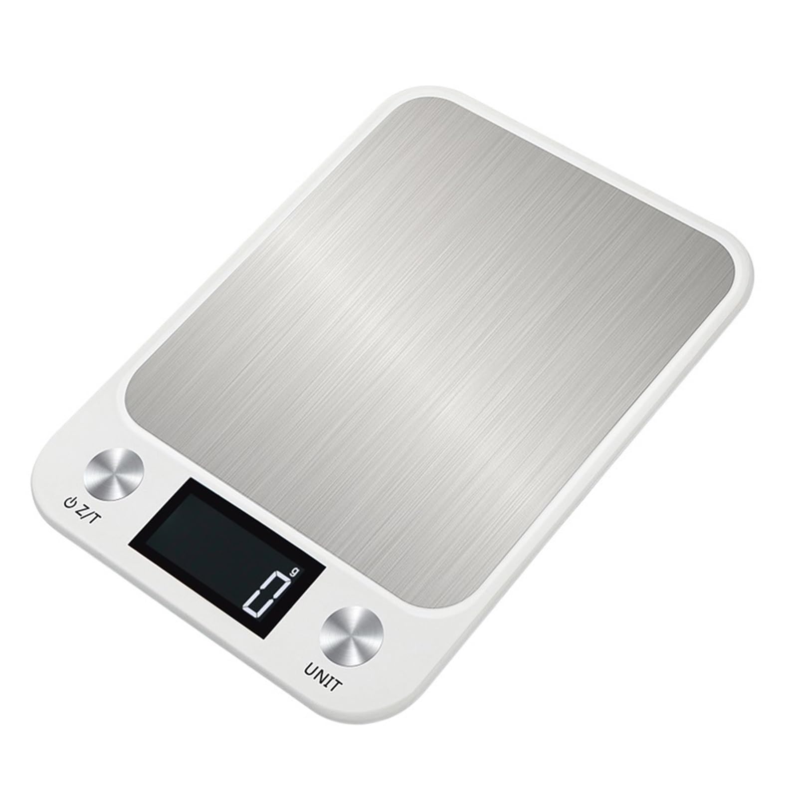 HPTHLY Kitchen Scale 15Kg/1g Weighing Food Coffee Balance Smart Electronic Digital Scales Stainless Steel Design for Cooking and Baking (White-5Kg)