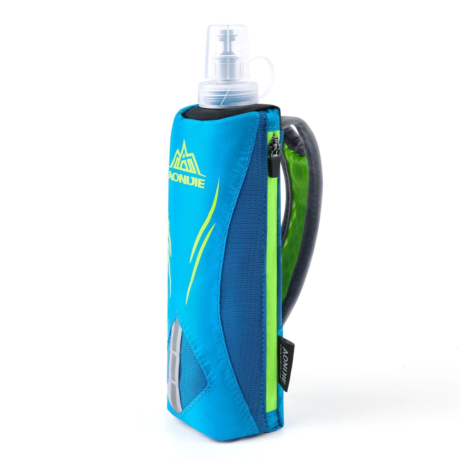 Geila Handheld Water Bottle for Running, 17 oz Grip Handheld Bottle with Hand Strap Hydration Pack, Sport Soft Flask