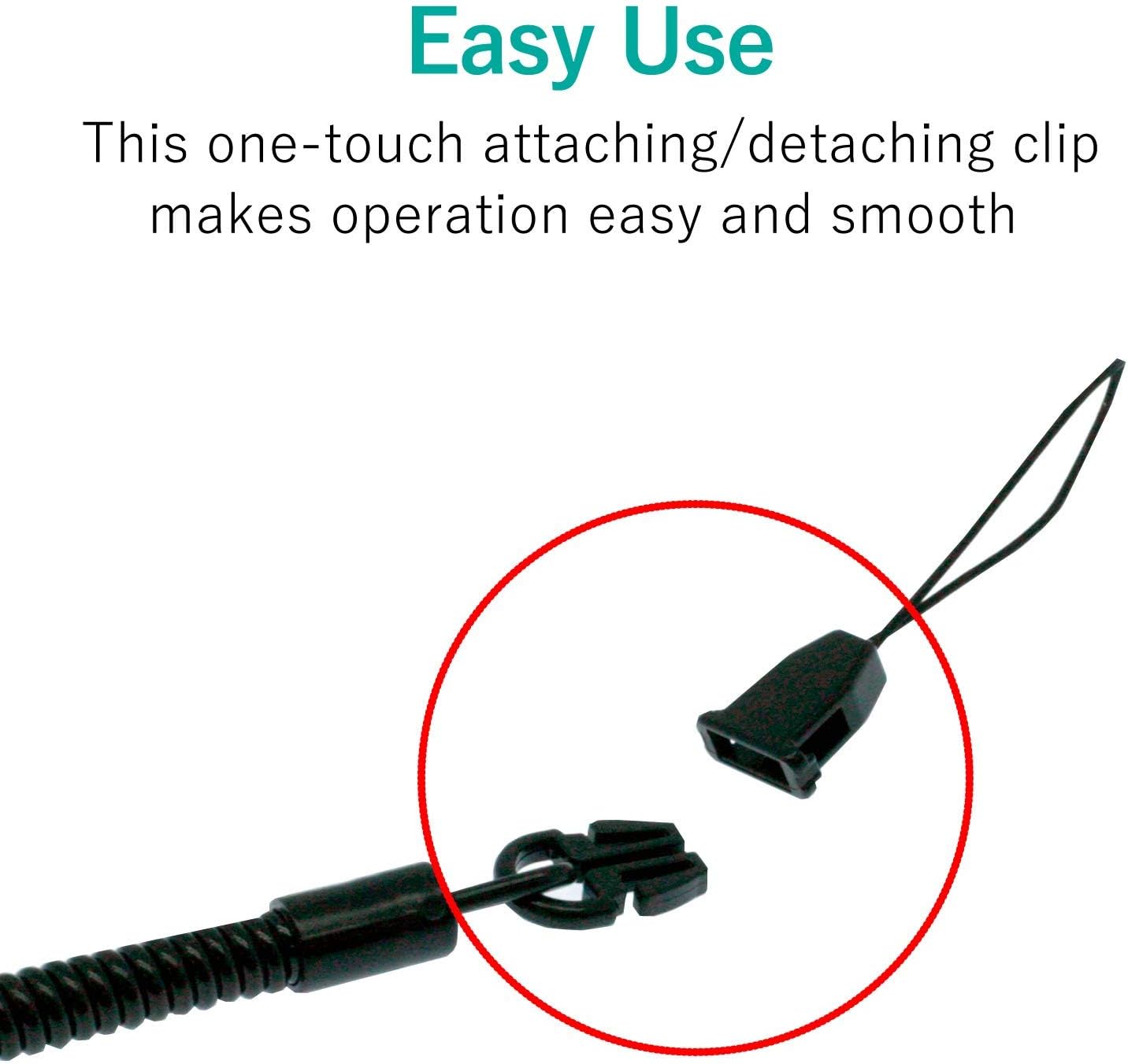 エレコム ストラップ クリップタイプ 携帯 スマホ クリップタイプ メタルクリップ [20cm~50cmまで伸びる強化スパイラル] 日本製 ブラック P-STCMBK