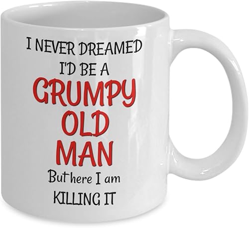 Miniatura 3 de Grumpy Old Man Gag Gift Set – 50, 60, 70, 75, 80 cumpleaños, taza y jumbo, cartas de juego de letras grandes para personas mayores, tamaño de póquer