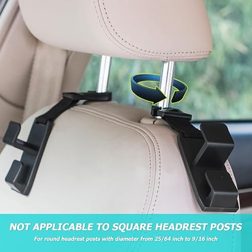 Miniatura 4 de Ganchos para reposacabezas para automóvil, 4 paquetes de ganchos universales para almacenamiento de automóvil, ganchos para reposacabezas de