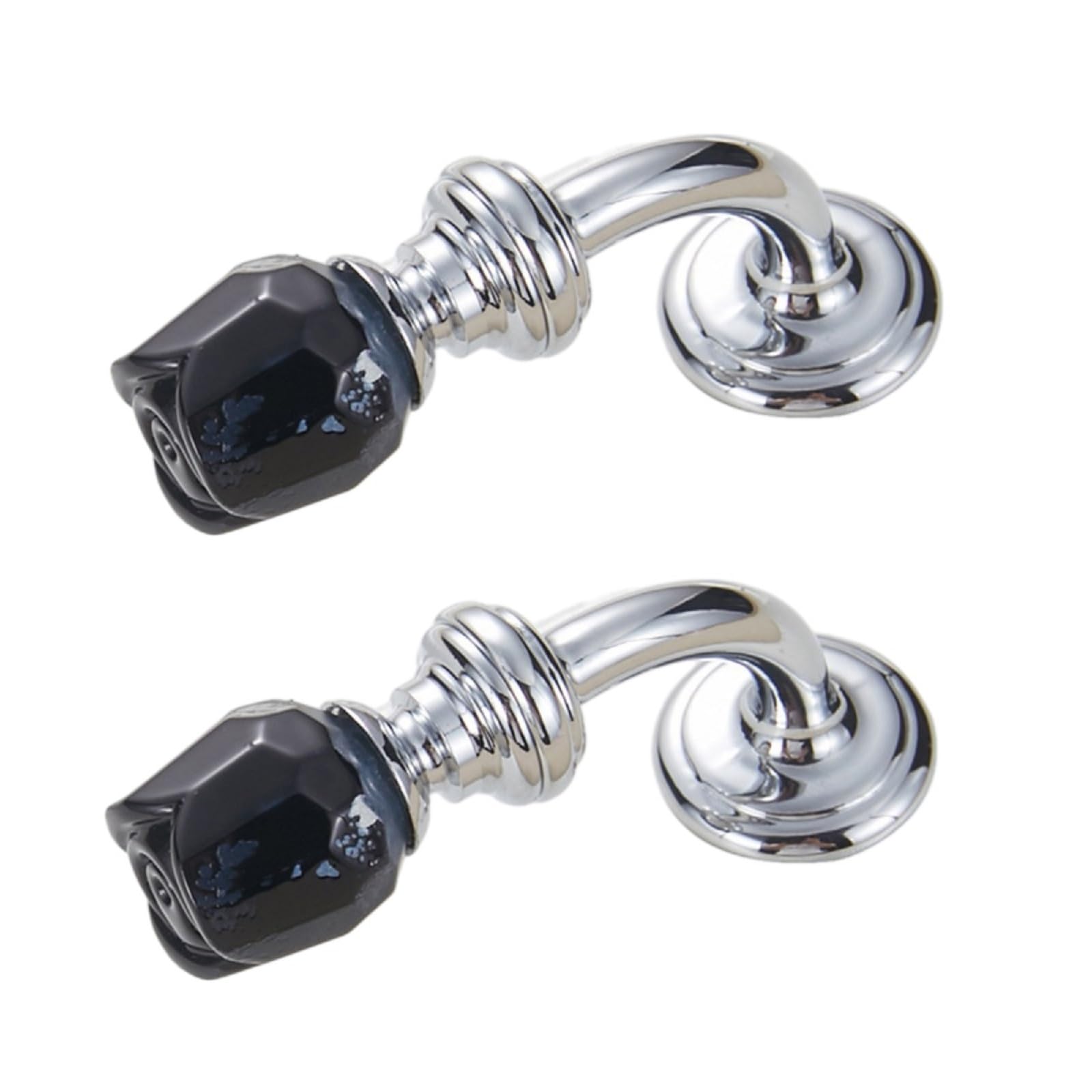 Kfgisd Bright Chrome Black 2Pc,Bedroom Drawer Handles Single And Double Hole Multi-Color Glass Crystal Rose Knob Drawer,Crystal Handles(,Single Hole)