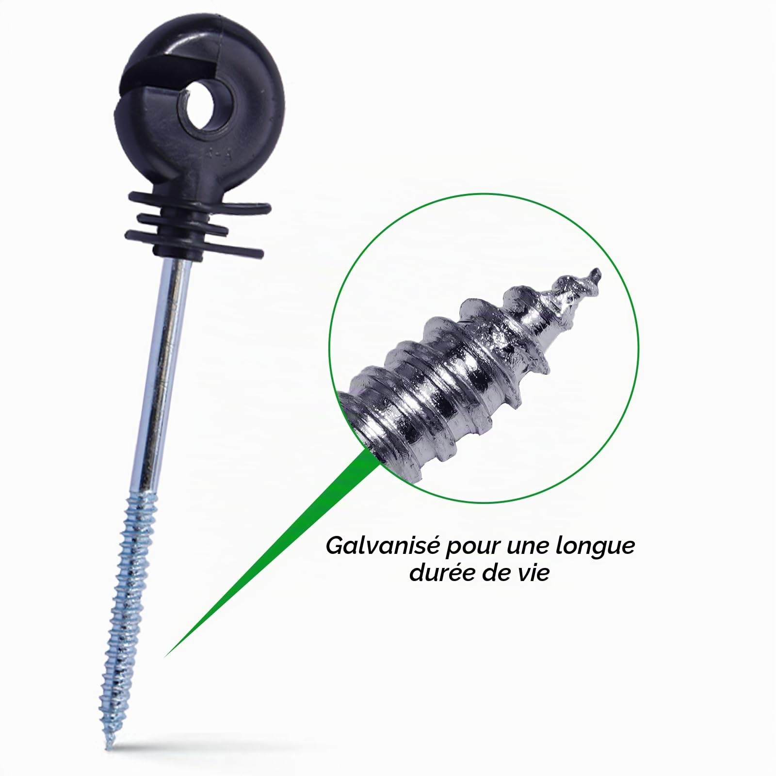 25 Pièces Isolateur Cloture Electrique, Longueur Totale : 150 mm | Pour Piquets en Bois · Pour Fil, Fil Poly & Corde · Installation Facile · Structure Durable