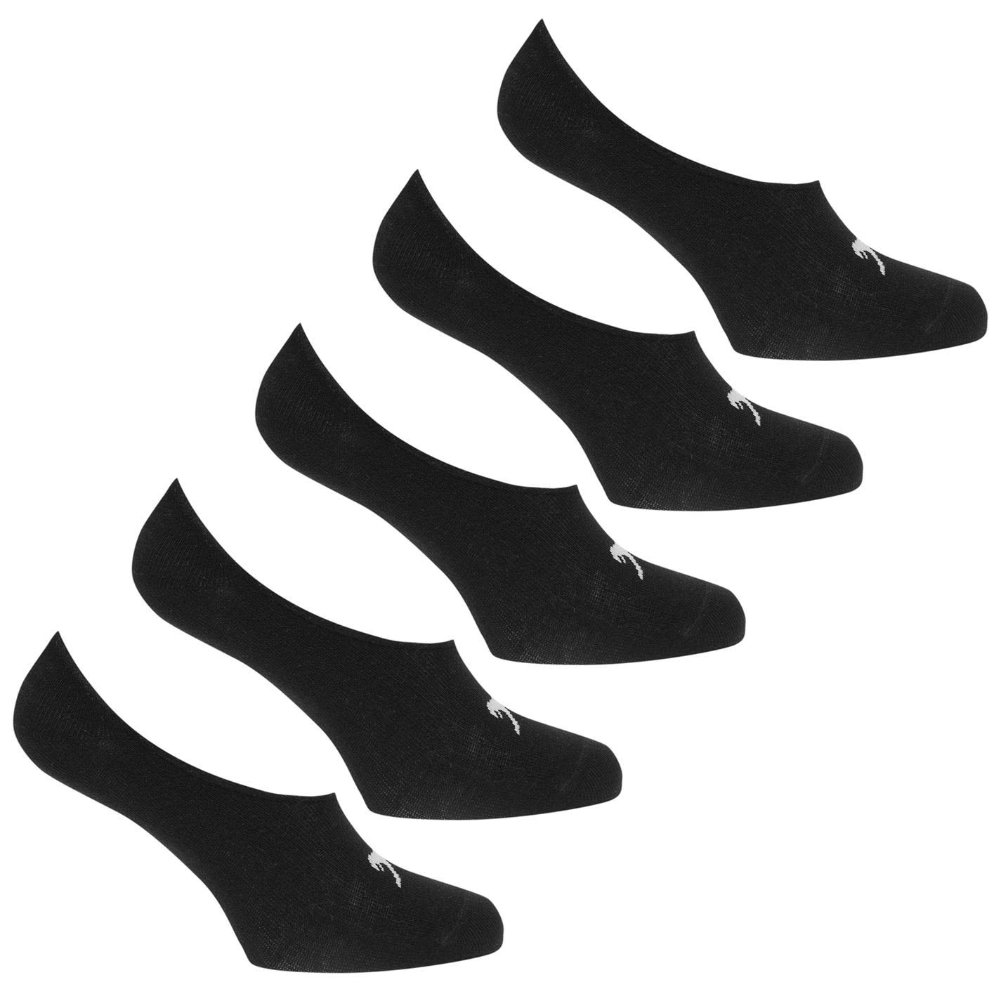 Slazenger Mens 5 Pack Invisible Socks Black Mens 7-11
