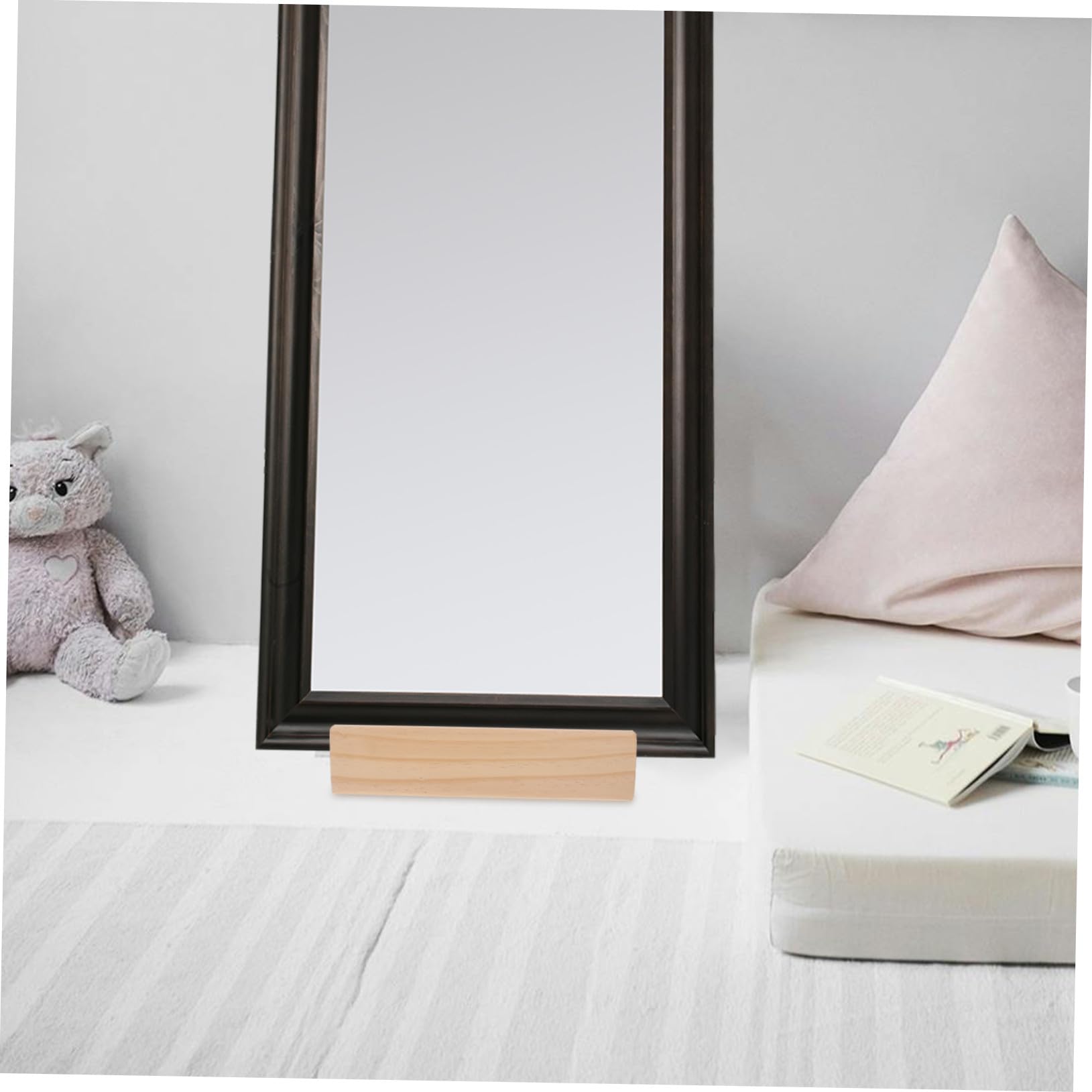TOYANDONA Base para Espejo Madera Maciza Soporte Estable Antideslizante para Espejo Cuerpo Entero Diseño Elegante para Uso Hogar Oficina y Restaurante Base de Piso Resistente y Sofisticada