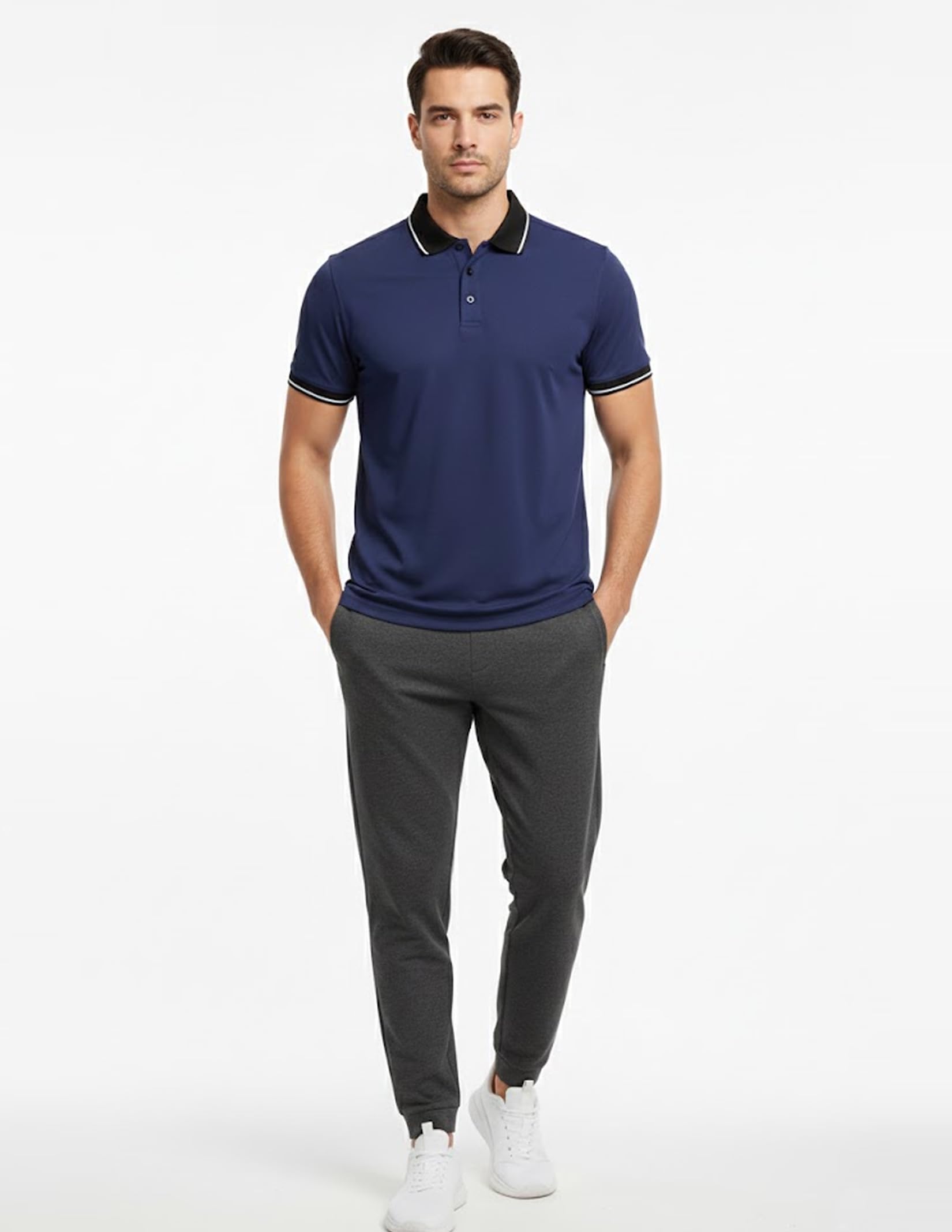 3-pak męskich koszulek golfowych z krótkim rękawem oddychające Dry Fit męskie koszulki polo Active, Neutralny, XL