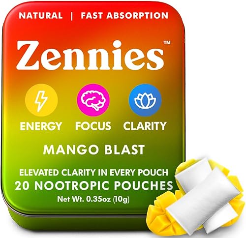 Miniatura 1 de Bolsas nootrópicas de cafeína con Alpha GPC, L-tirosina y L-teanina, melena de león, cordyceps, reishi, sin nicotina, sin azúcar ni edulcorantes