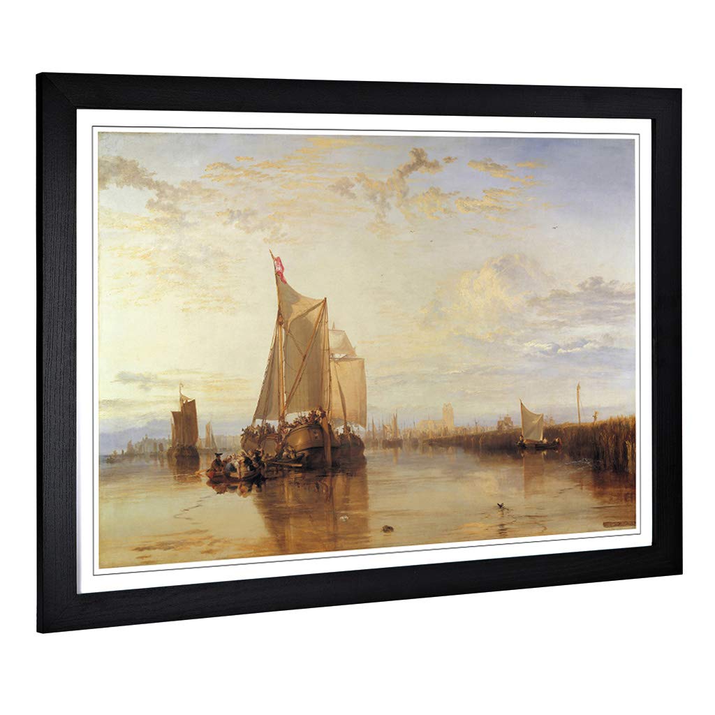 Big Box Art Framed Print of Joseph Mallord William Turner The Dort Packet Boat Design | Wall Art Picture| Home Decor for Kitchen, Living Room, Bedroom, Office, Black, A2 / 24.5x18 Inch / 62x45cm