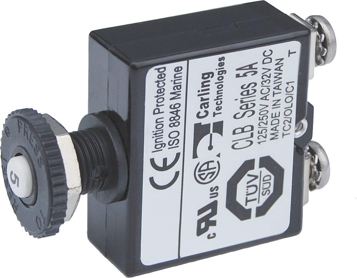 Blue Sea Systems Push Button Reset-Only CLB Circuit Breakers with Screw Terminals