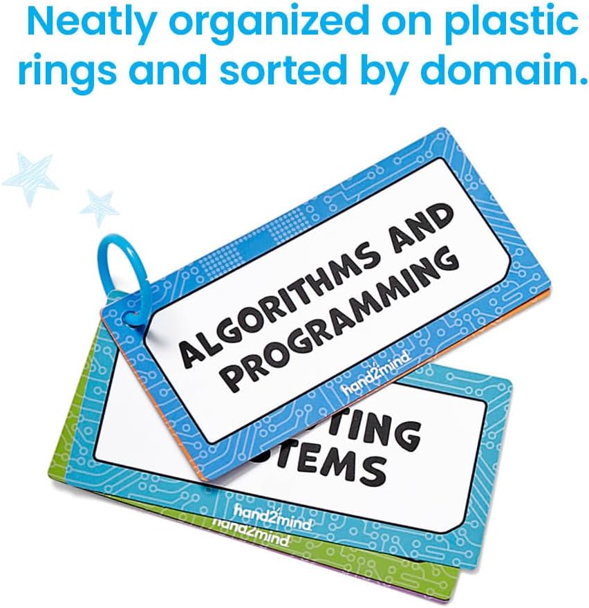 hand2mind Computer Science Word Wall Card Set, Computer Programming for Kids, Coding and Robotics, STEM Activities for Classroom, Technology for Kids, Elementary Science Bulletin Board Decor