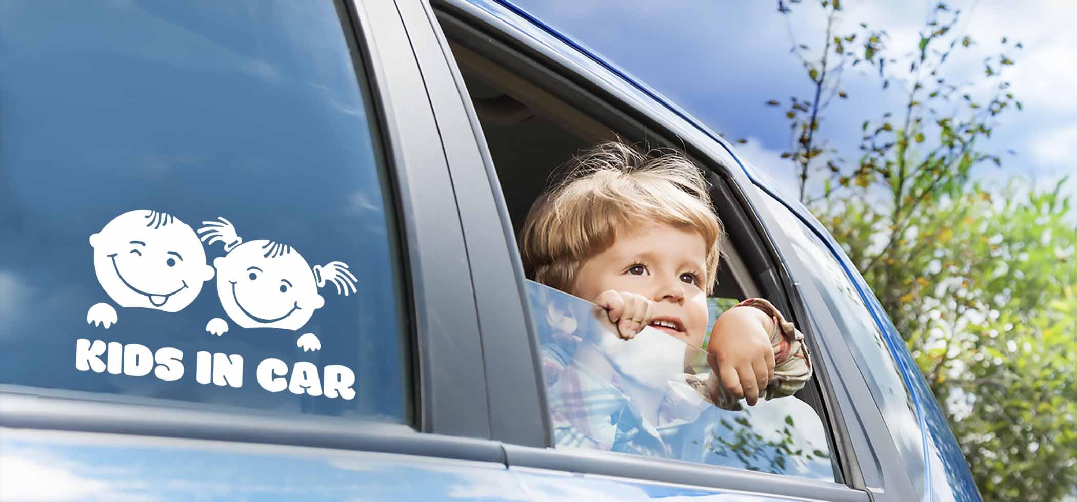 Kids in car Baby on Board AG-608 - Calcomanía de vinilo blanca de 7 x 4.3 pulgadas
