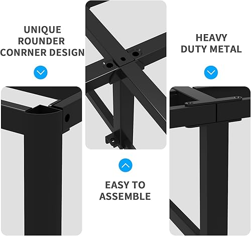 Miniatura 6 de Somier de 9 pulgadas para cama individual, solo resorte de caja metálico para cama individual, soporte de base de colchón de marco de metal 2-Negro