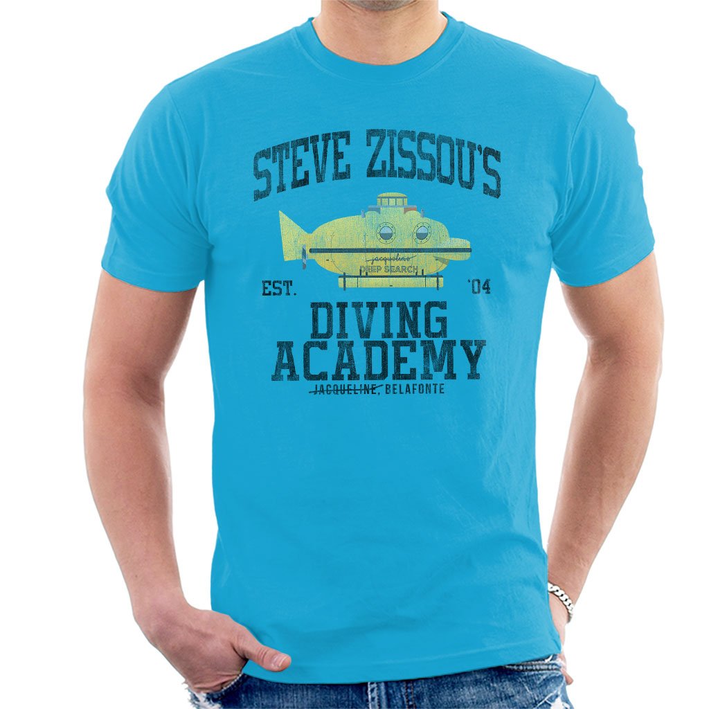 Life Aquatic Steve Zissous Submarine Driving Academy Men's T-Shirt Sapphire