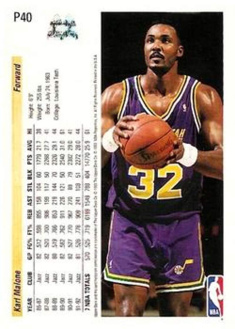 Amazon.com: 1992-93 Upper Deck McDonald's Basketball #P40 Karl