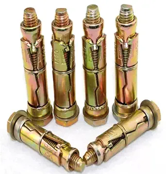 Yellow Zinc Plated Expansion Bolt Concrete Heavy Duty Anchor Wall Anchor Bolt Fastener Rust-Proof Rawal bolt for Concrete Walls (8mm, 6)