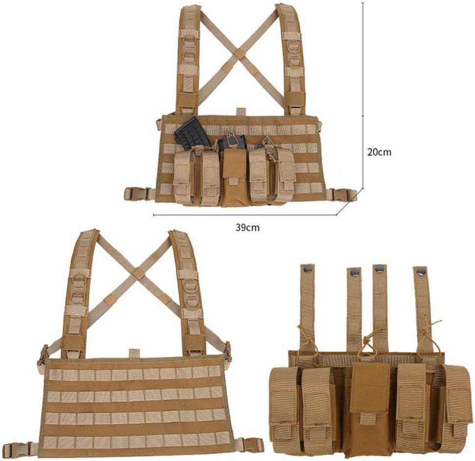 Outdoor Sports Airsoft Gear Tactical Molle Vest Pouch Bag Carrier Camouflage Combat Assault Tactical Chest Rig