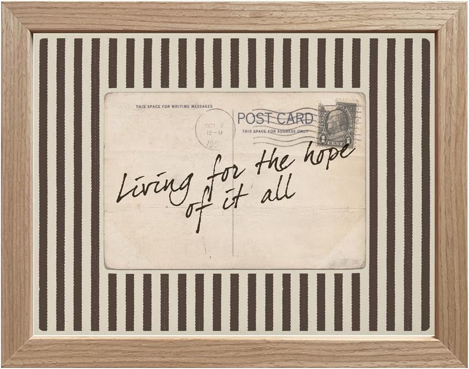Framed Living for the Hope of It All Wall Art, Vintage Striped Print