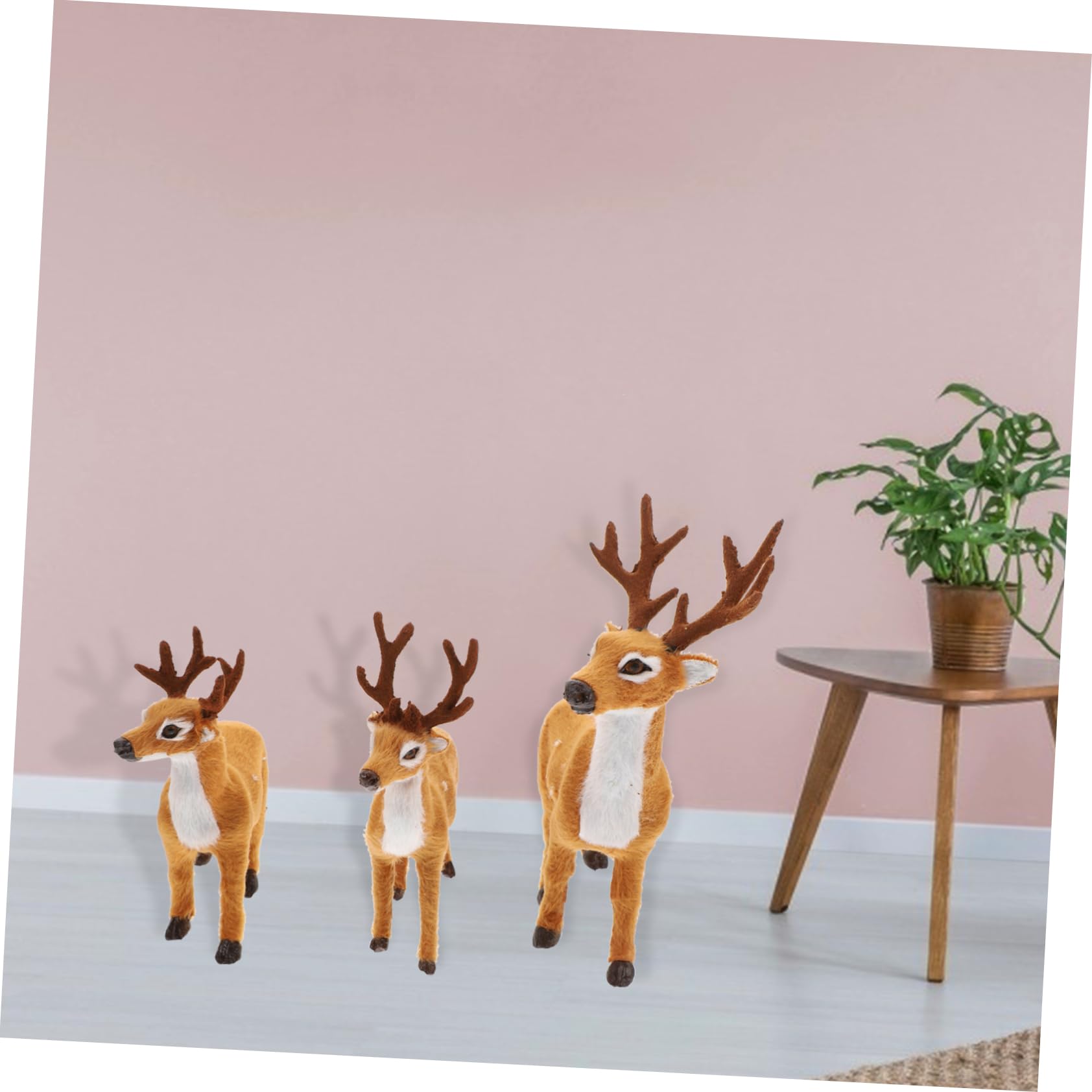 Didiseaon 9pezzi Decorazione Natalizia Renna Simulata Di Figure Di Animali Per Giardino e Interni Statuette Realistiche Per Atmosfera Festiva