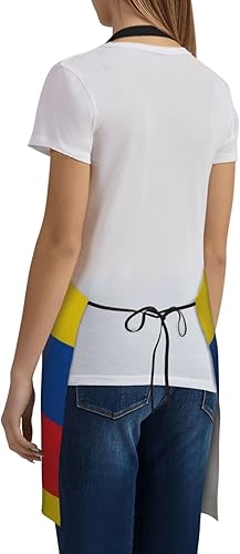 Miniatura 2 de Florally Delantales impermeables para mujer, divertido babero de cocina con bolsillos, delantal de trabajo para restaurante, cafetería, jardín,