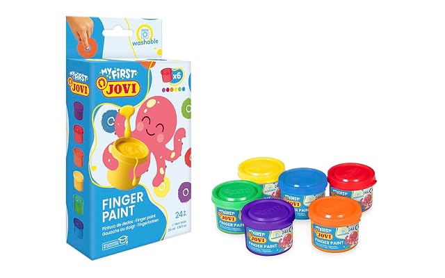 Jovi - Pintura de dedos, estuche de 6 botes de 35 ml, a partir de 2 años