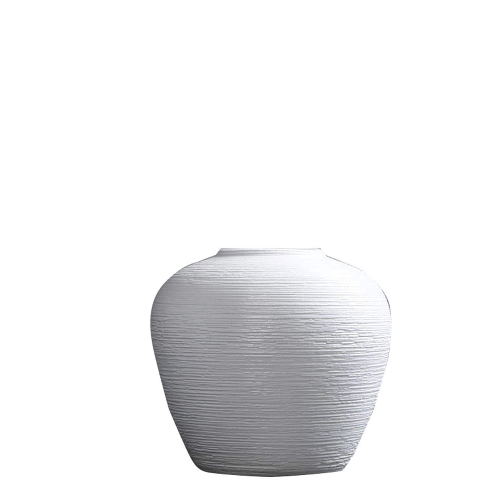 asdchZen White Ceramic Vase, Home Indoor Porch Multifunctional Flower Arrangement Container Banquet Table Meeting Table Decorative Vase,18 * 18CM