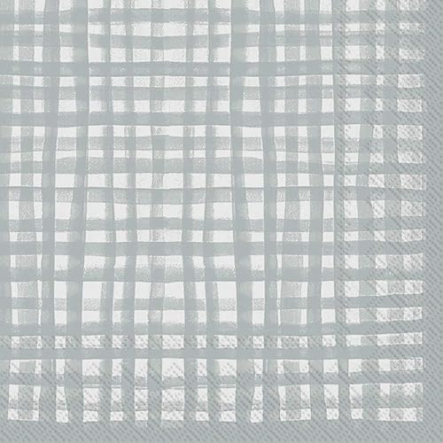 IHR Ideal Home Range - Servilletas desechables de 3 capas de papel para fiestas, 5 x 5 pulgadas, cuadrado suave, color plateado, 20 unidades