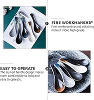 Vista 5 de DOITOOL 5 cucharas de arroz de cerámica, elegante diseño suave, mango cómodo, vajilla decorativa para uso doméstico, fácil de limpiar y mantener