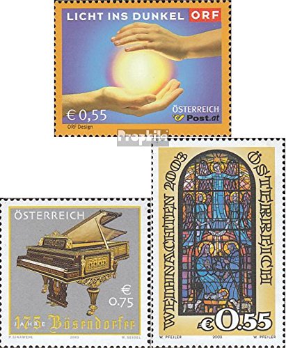  Prophila Collection Austria 2450,2451,2453 (Completa Edizione) 2003 Donazioni, Bösendorfer, Weihnacht (Francobolli per i Collezionisti) Musica/Danza