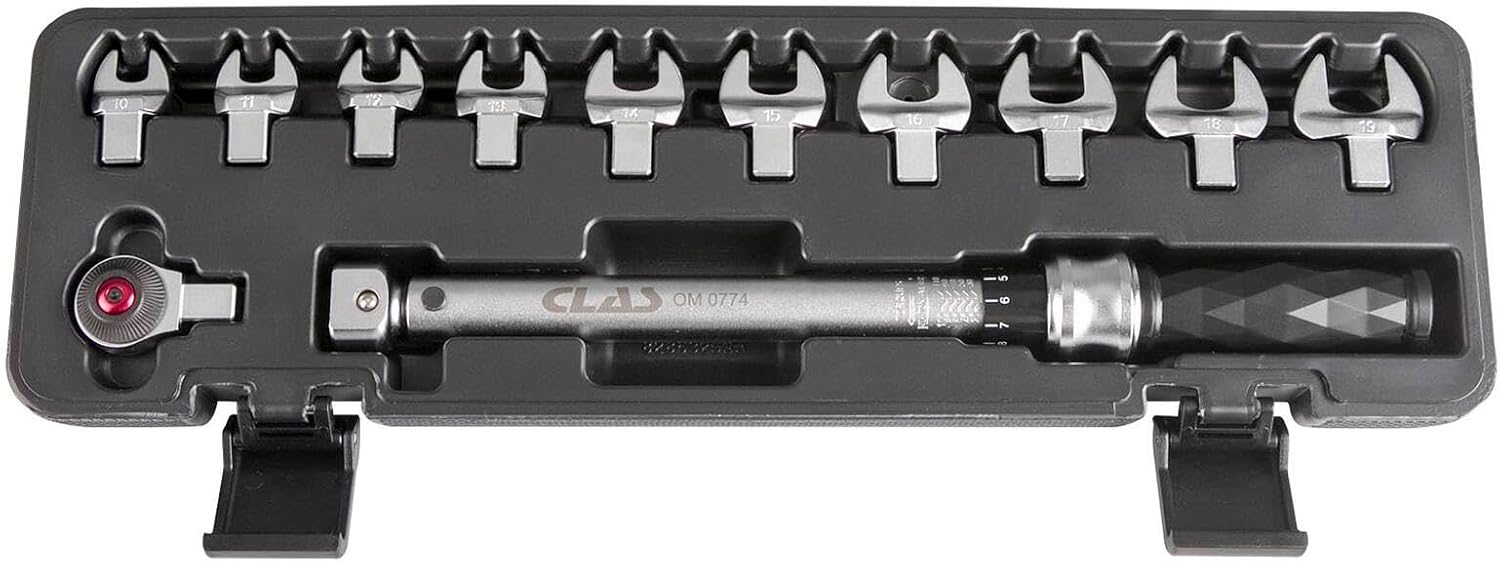 Torque Wrench 3/8 inch Drive with Interchangeable Heads, 30-110Nm, 331 mm