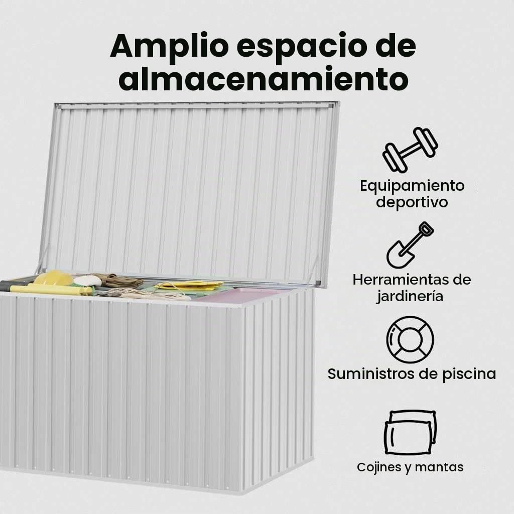 vidaXL Caja de almacenaje para jardín gris 171x99x93 cm