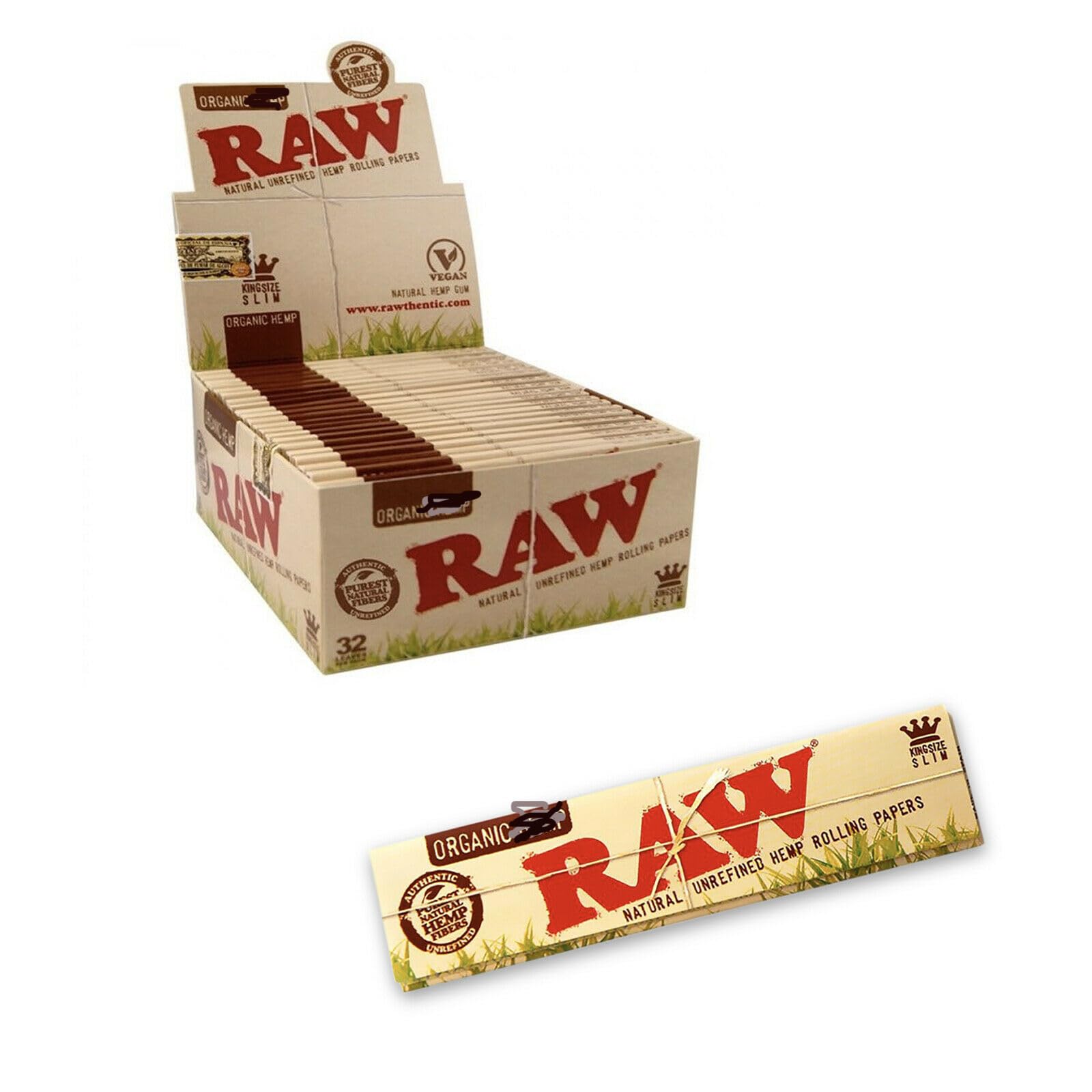 Raw Organic Natural unrefined Rolling Papers 5 booklets
