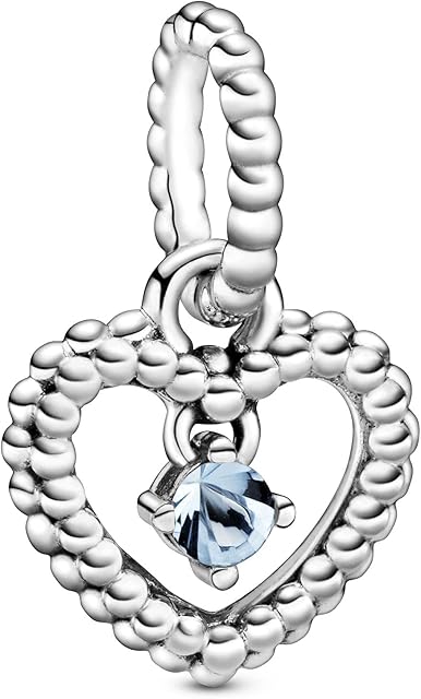 Pandora Signature Women's Sterling Silver Birthstone Dangle Charm for Bracelet