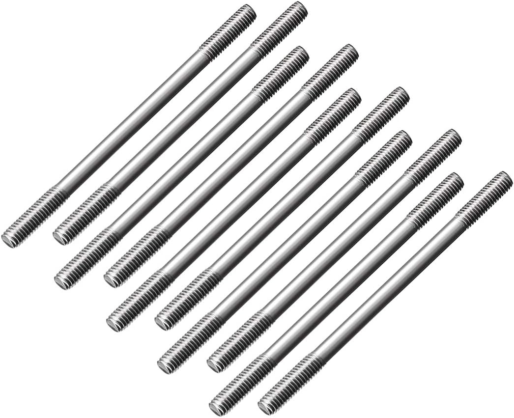 uxcell M3x300mm Pushrod Connector Stainless Steel Rod Linkage,for RC Boat,Car,Airplane,Helicopter,10pcs
