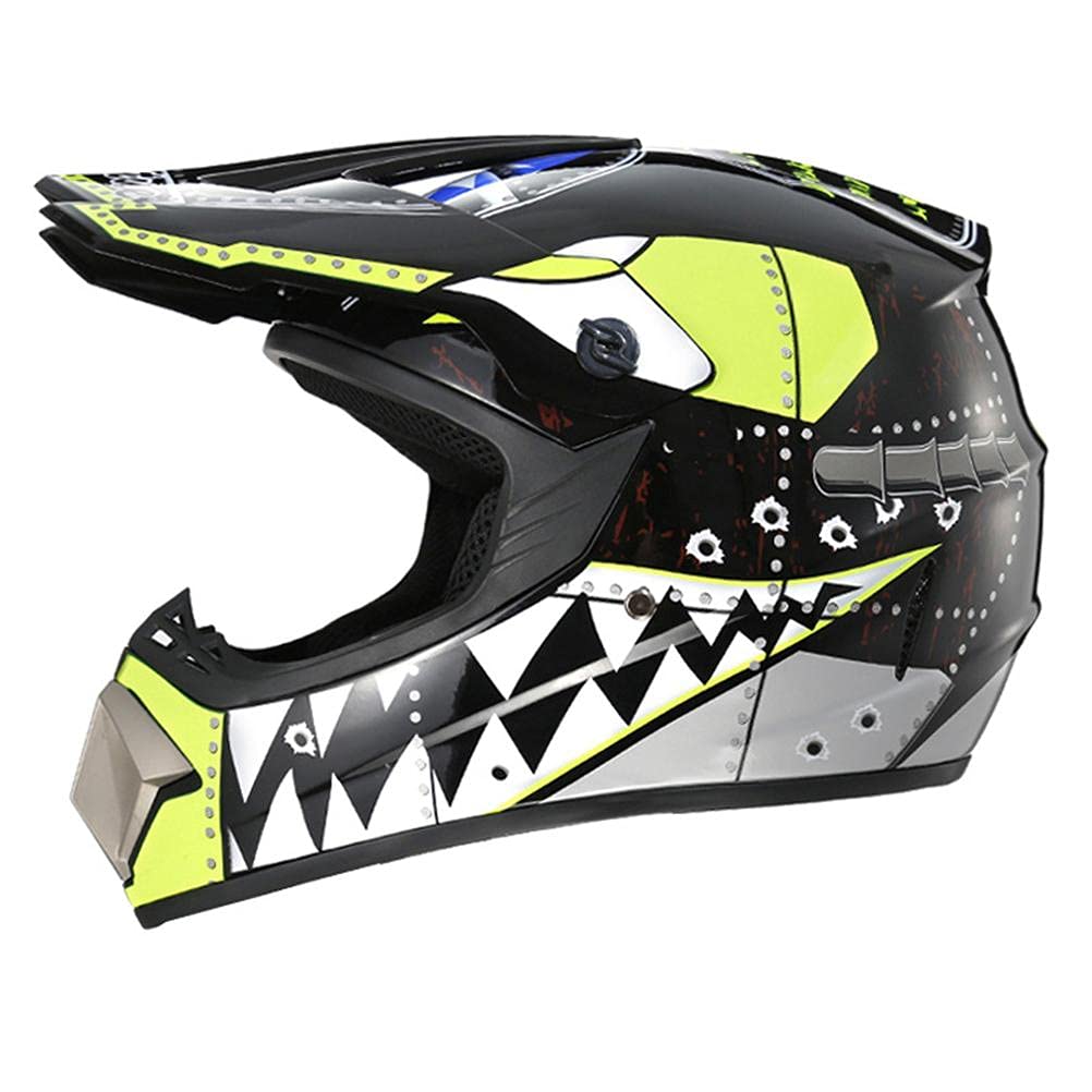 Casque intégral de Motocross VTT pour Homme, avec Gants, Lunettes et Protection faciale pour VTT, Buggy et Autres activités Sportives