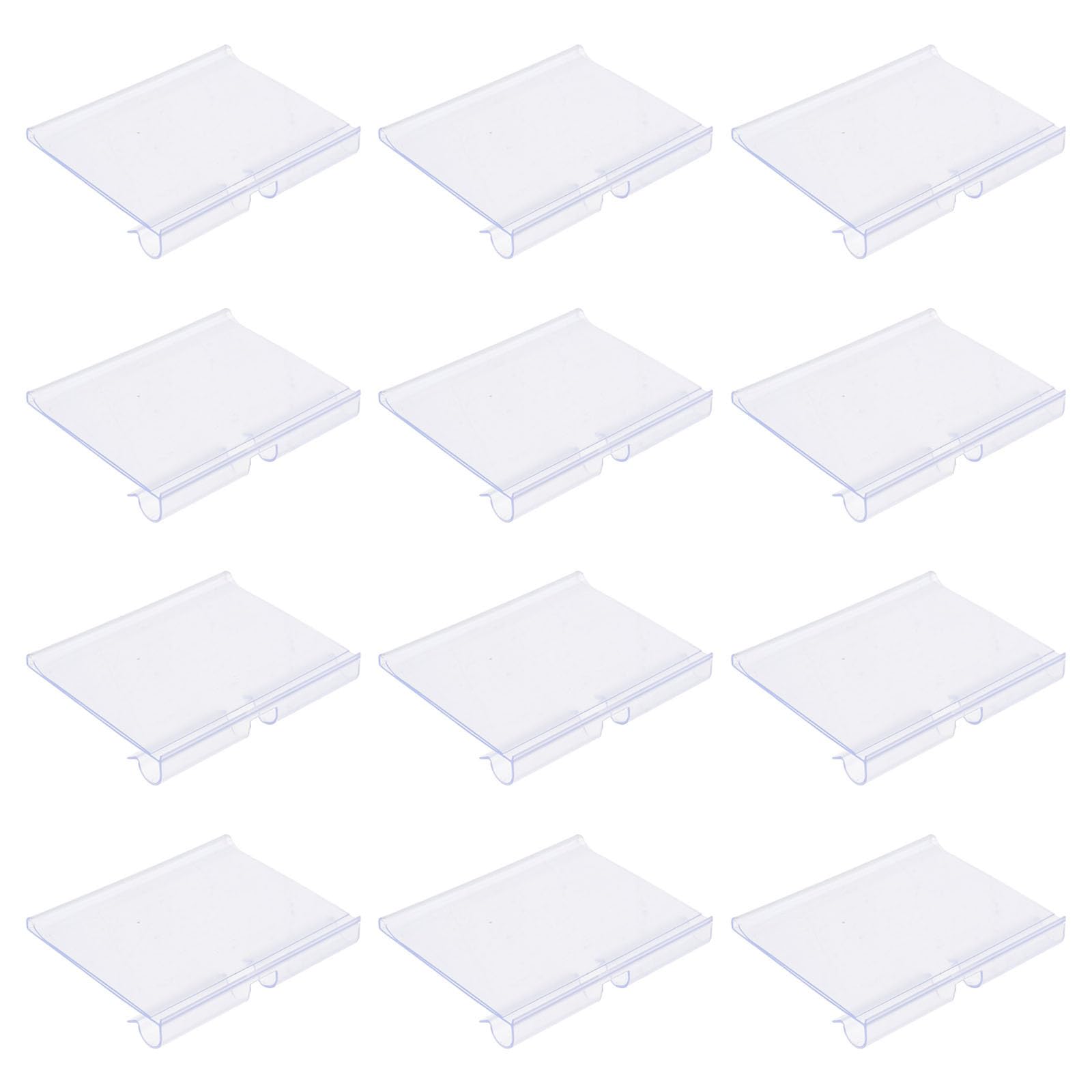 Toyvian White 30Pcs Price Label Holders Clear Plastic Retail Price Tag Label Cards Merchandise Sign Display Holders
