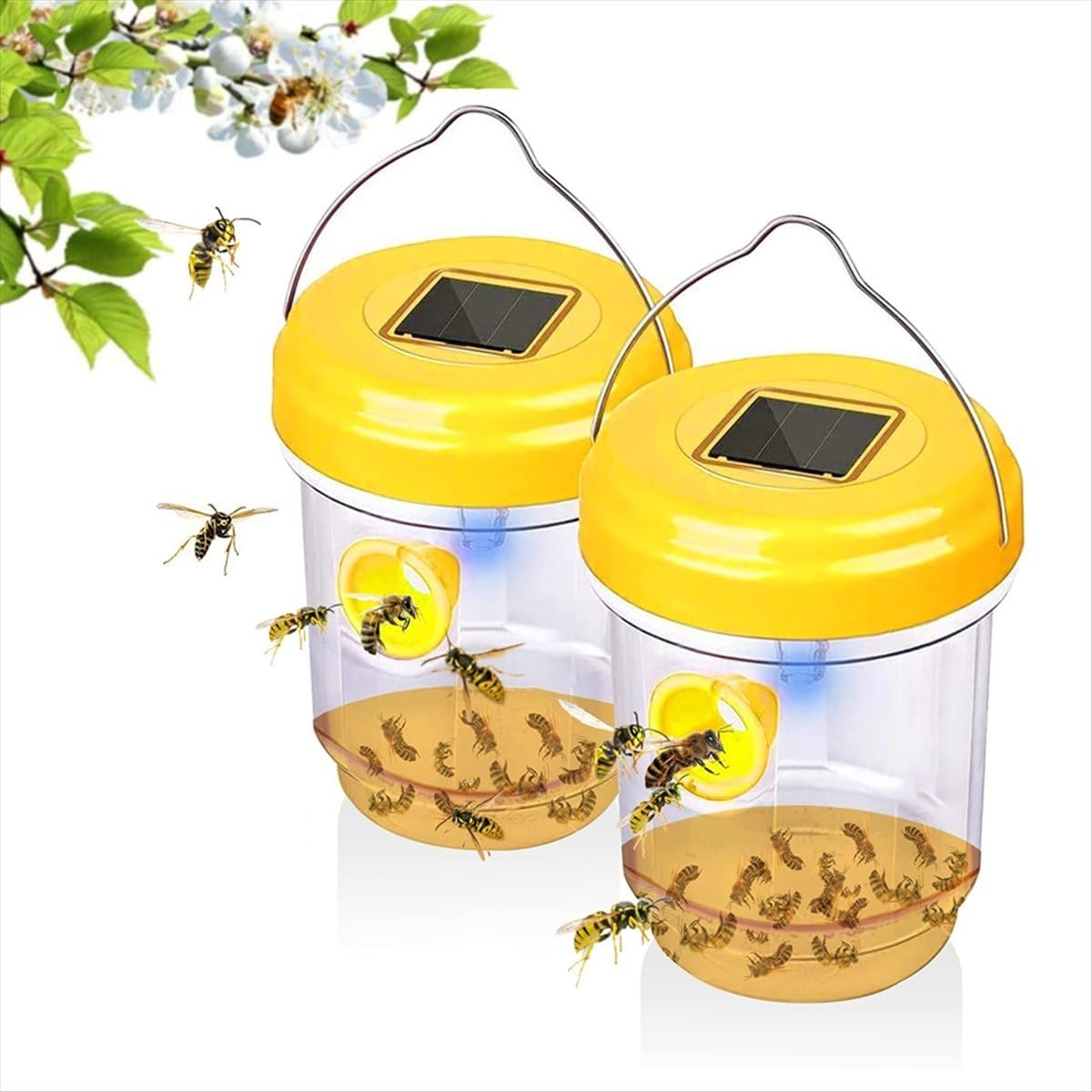 BPQiang 2PCS Wasp Traps Outdoor Hanging Trap Carpenter Bee for Outdoors Outside Reusable Hornet