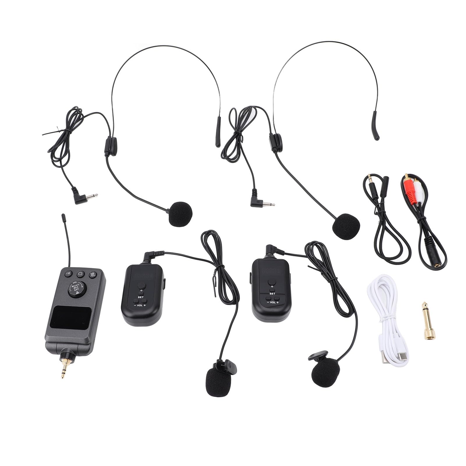 Guida Turistica Wireless con Vocale Transmissio Portatile Wireless Tour Guide Cuffie Lavalier Microfono con Confezione Vita