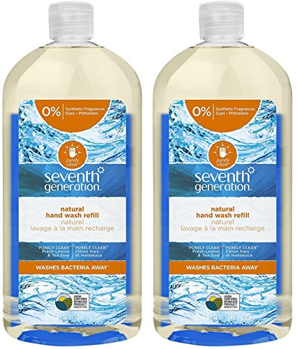 Seventh Generation Purely Clean Natural Hand Wash Refill, 32 Ounce, (Pack of 2)