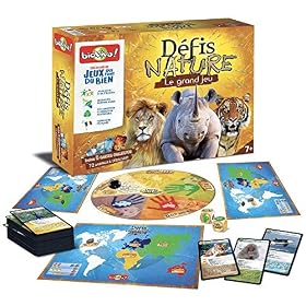 Bioviva – Le grand jeu Défis Nature + cartes collector – misez sur les points forts de ces animaux, apprendre à les localiser – Jeu de plateau – 2 à 6 Joueurs – 7 ans – Fabriqué en France – 280143