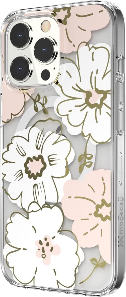 Mageasy Iphone13pro Max 対応 ケース クリア かわいい 花柄 Magsafe マグネット 内蔵 スマホケース マグセーフ 耐 Apple クリアケース ドーン 衝撃 アイフォン13プロマックス Magsafe対応 Promax 透明 Maglamour 国内在庫 スマホカバー マグセーフ対応 薄い